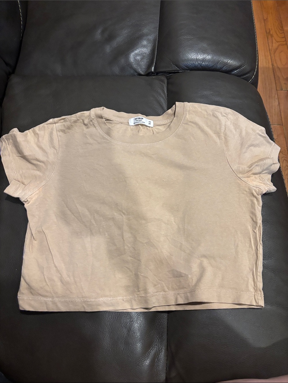 Cotton On Beige Crop Tee